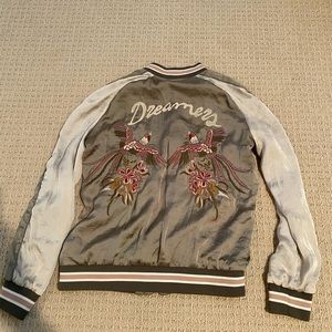 Unique satin bomber jacket